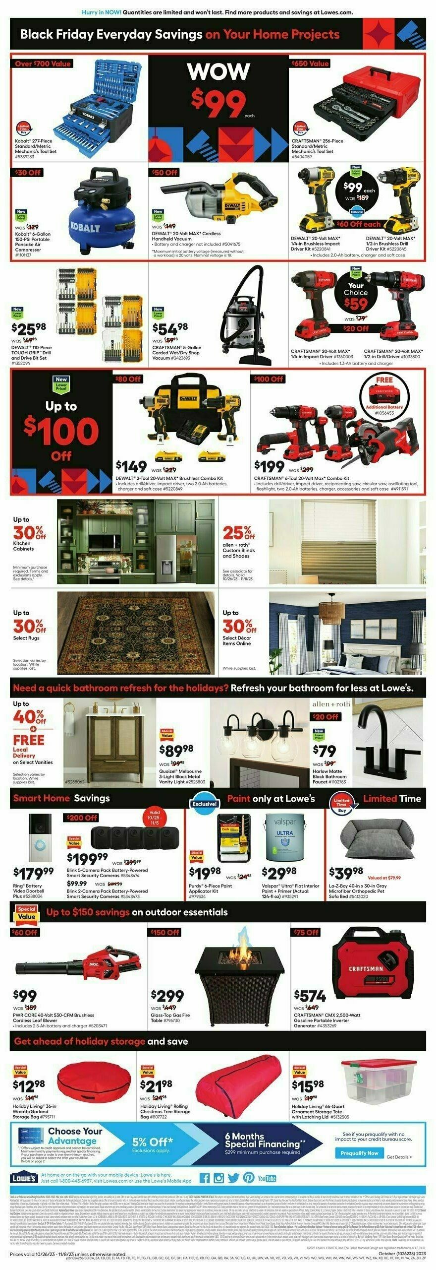 Lowe's Weekly Ad from October 26