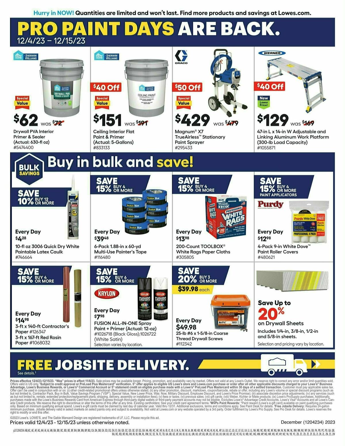 Lowe's Pro Ad Weekly Ad from December 4