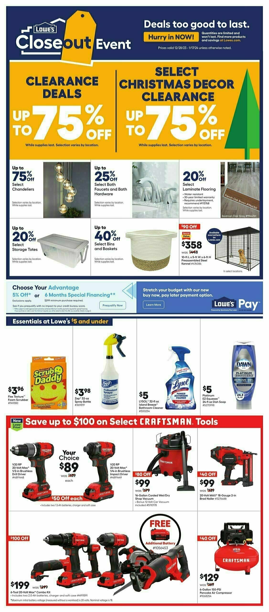 Lowe's Weekly Ad from December 28