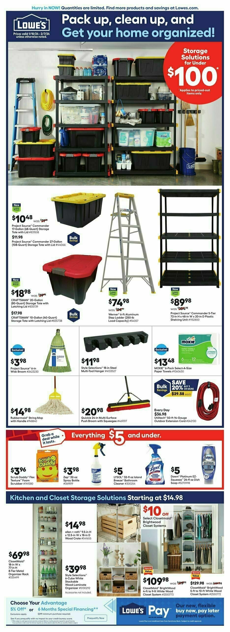 Lowe's Weekly Ad from January 18