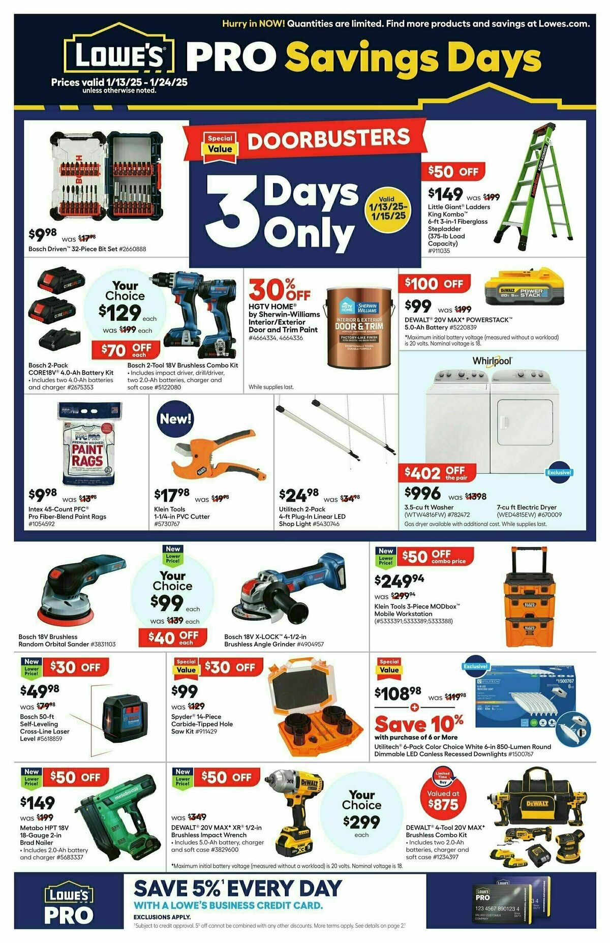 Lowe's Pro Ad Weekly Ad from January 13
