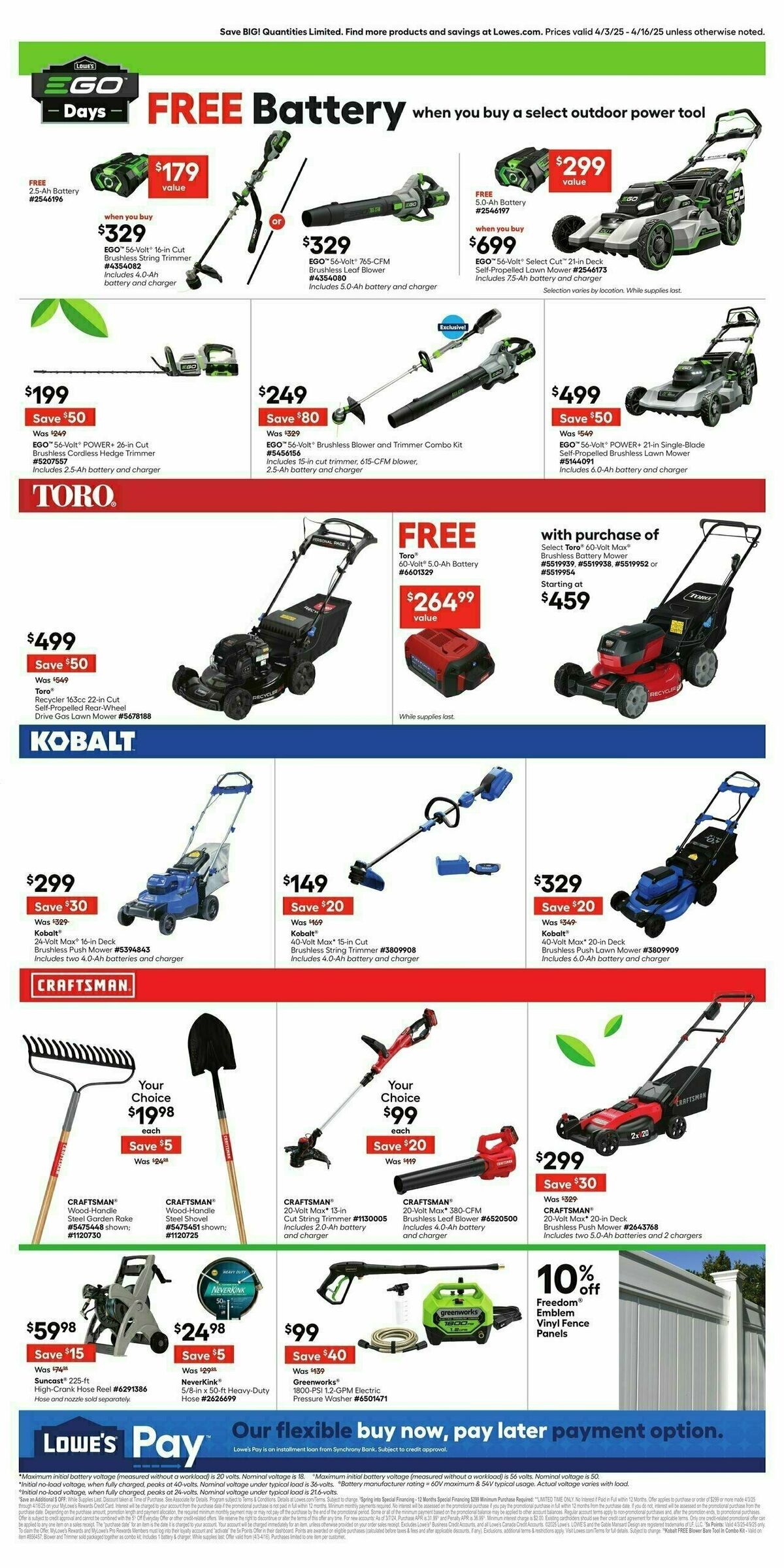 Lowe's Weekly Ad from April 3