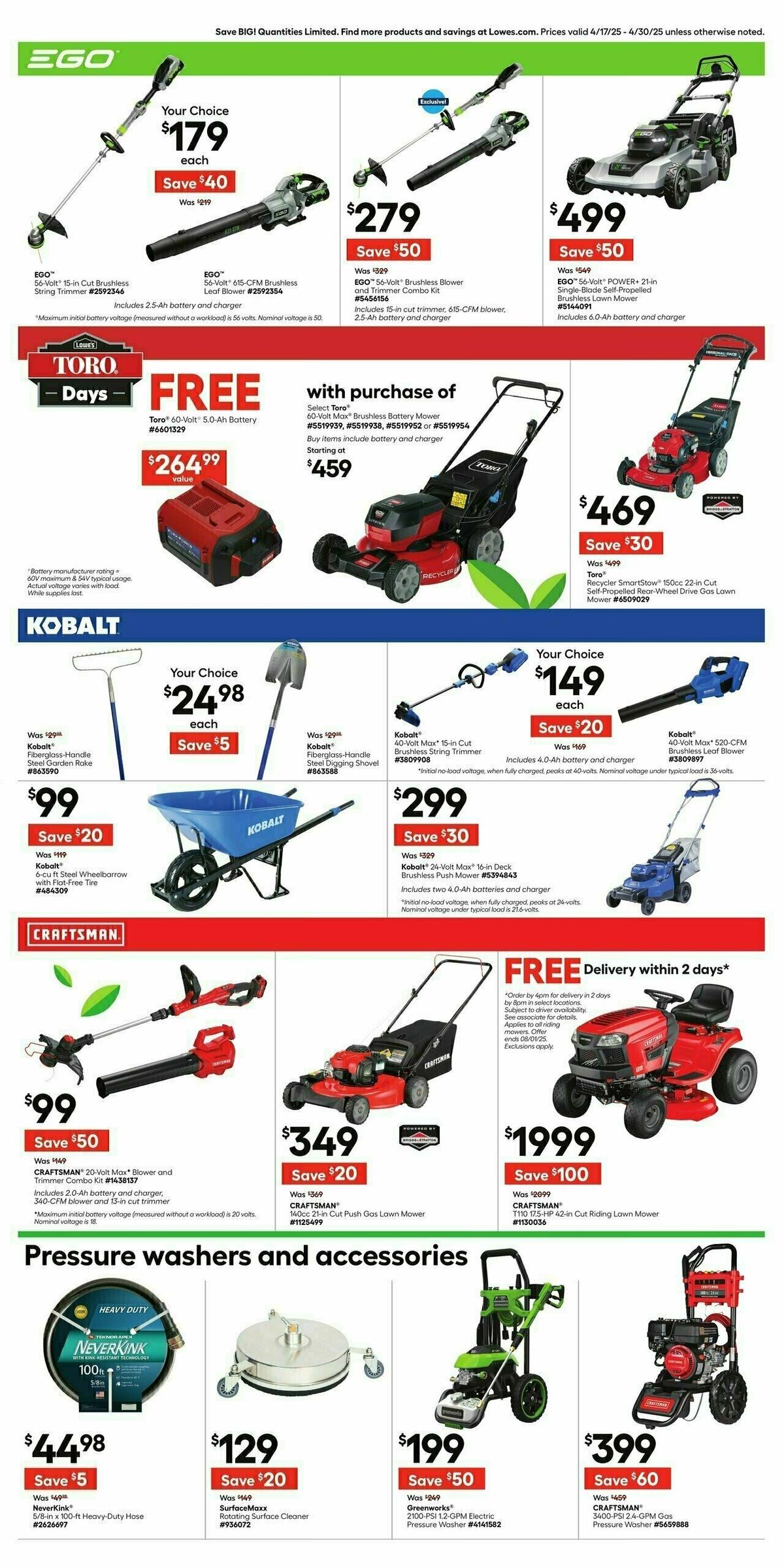 Lowe's Weekly Ad from April 17