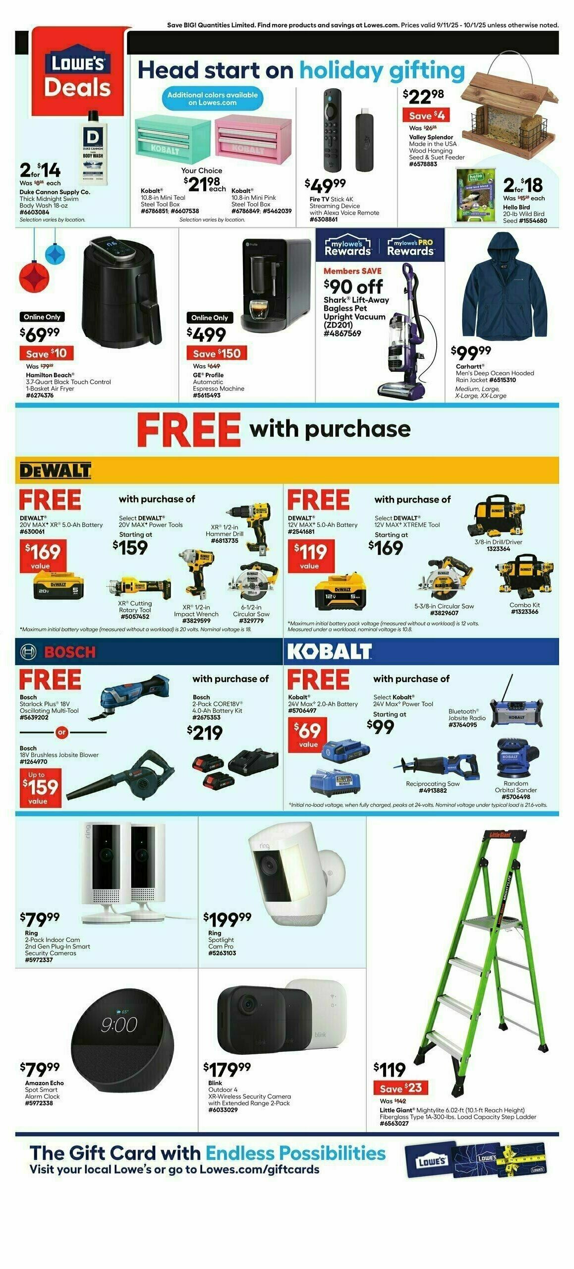 Lowe's Weekly Ad from September 11