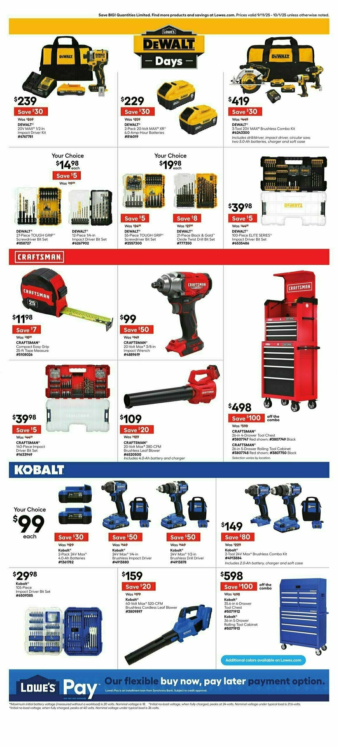 Lowe's Weekly Ad from September 11