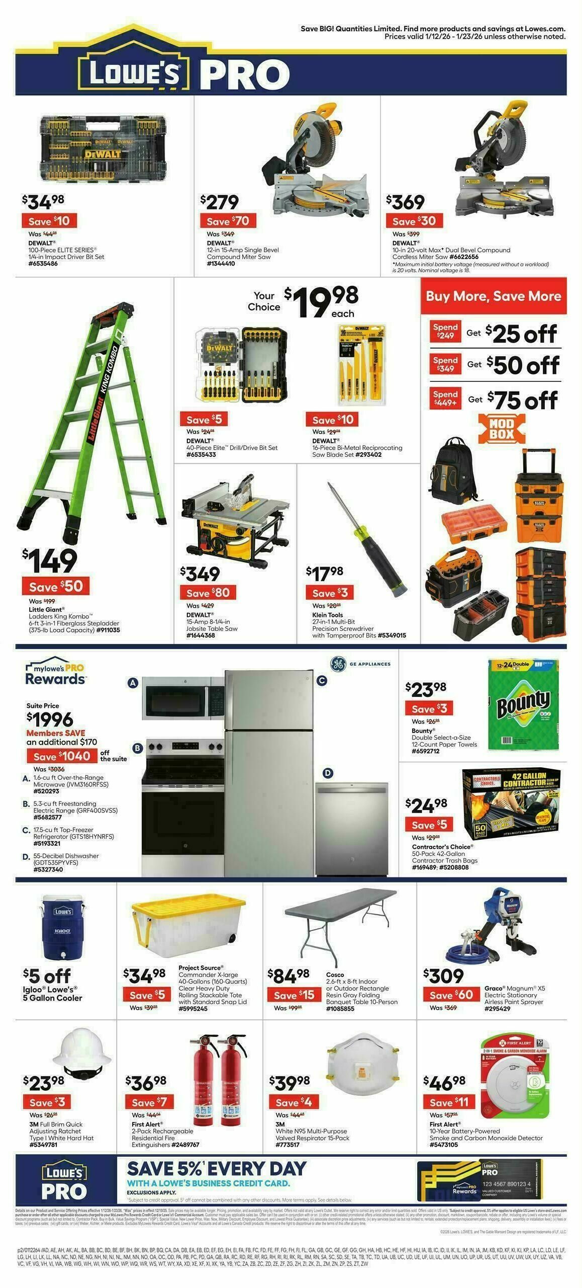 Lowe's Pro Ad Weekly Ad from January 12