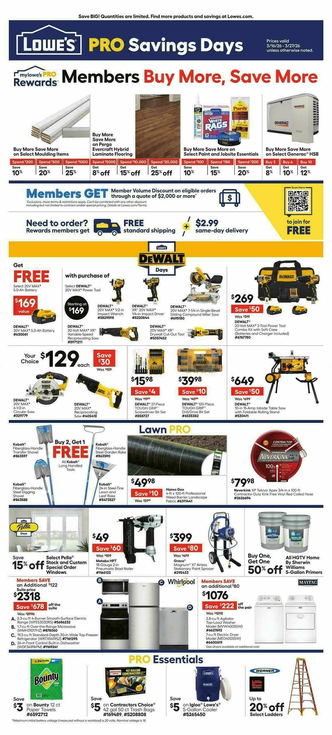 Lowe's Pro Ad Weekly Ad from March 16