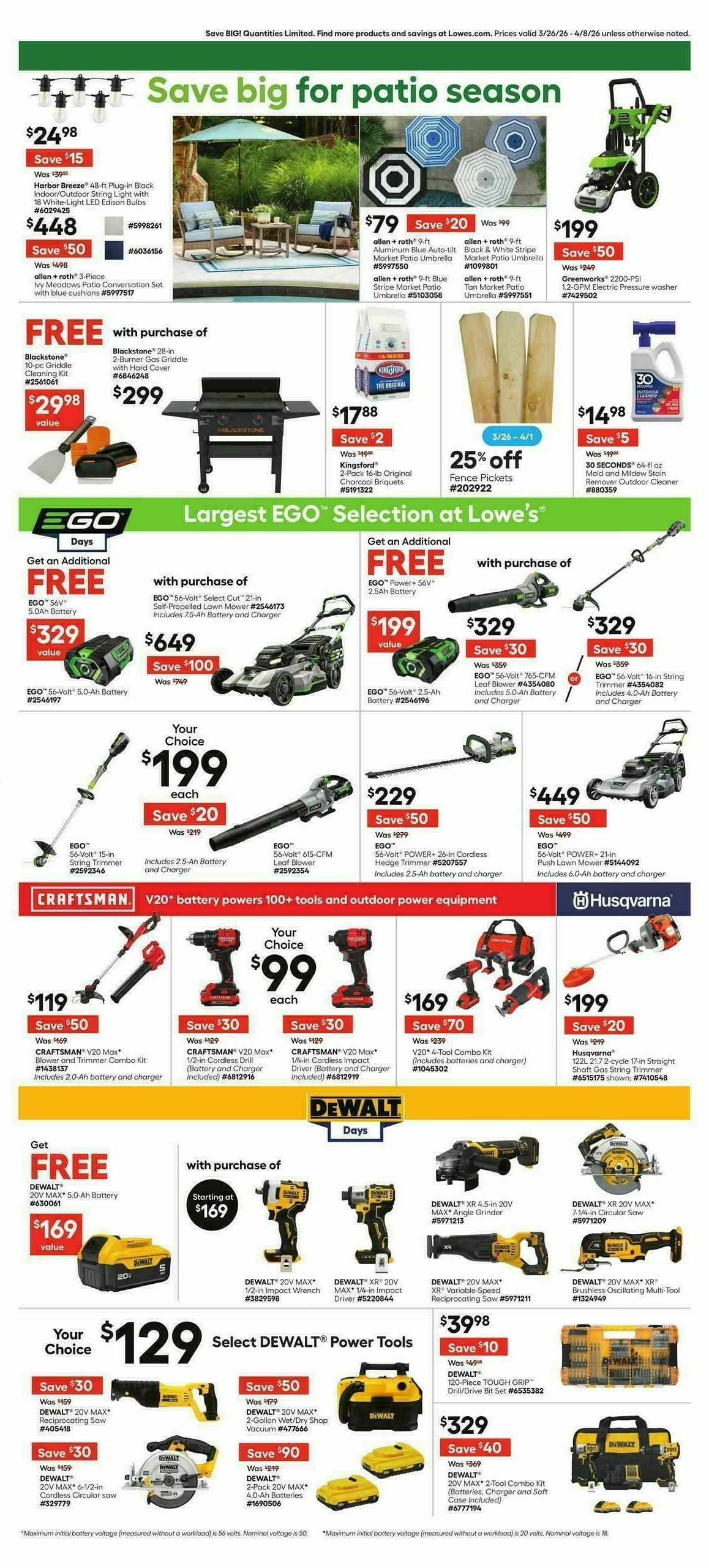 Lowe's Weekly Ad from March 26