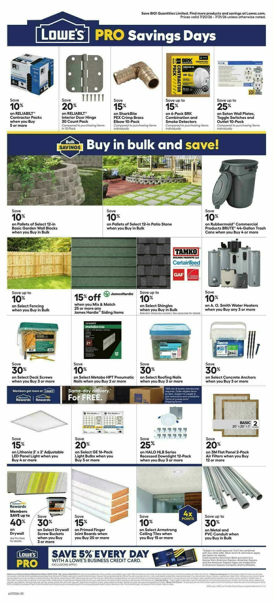 Lowe's Pro Ad Weekly Ad from July 20
