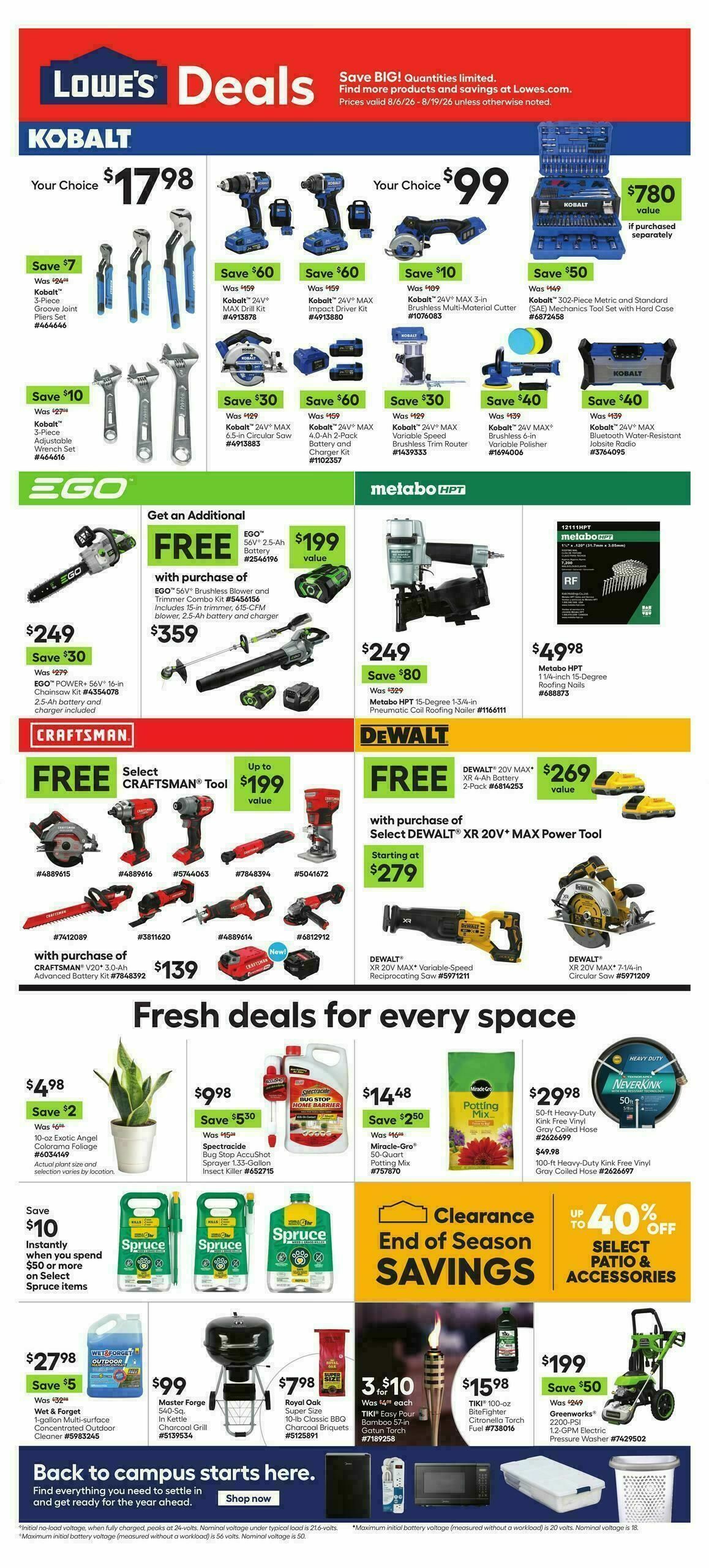 Lowe's Weekly Ad from August 6