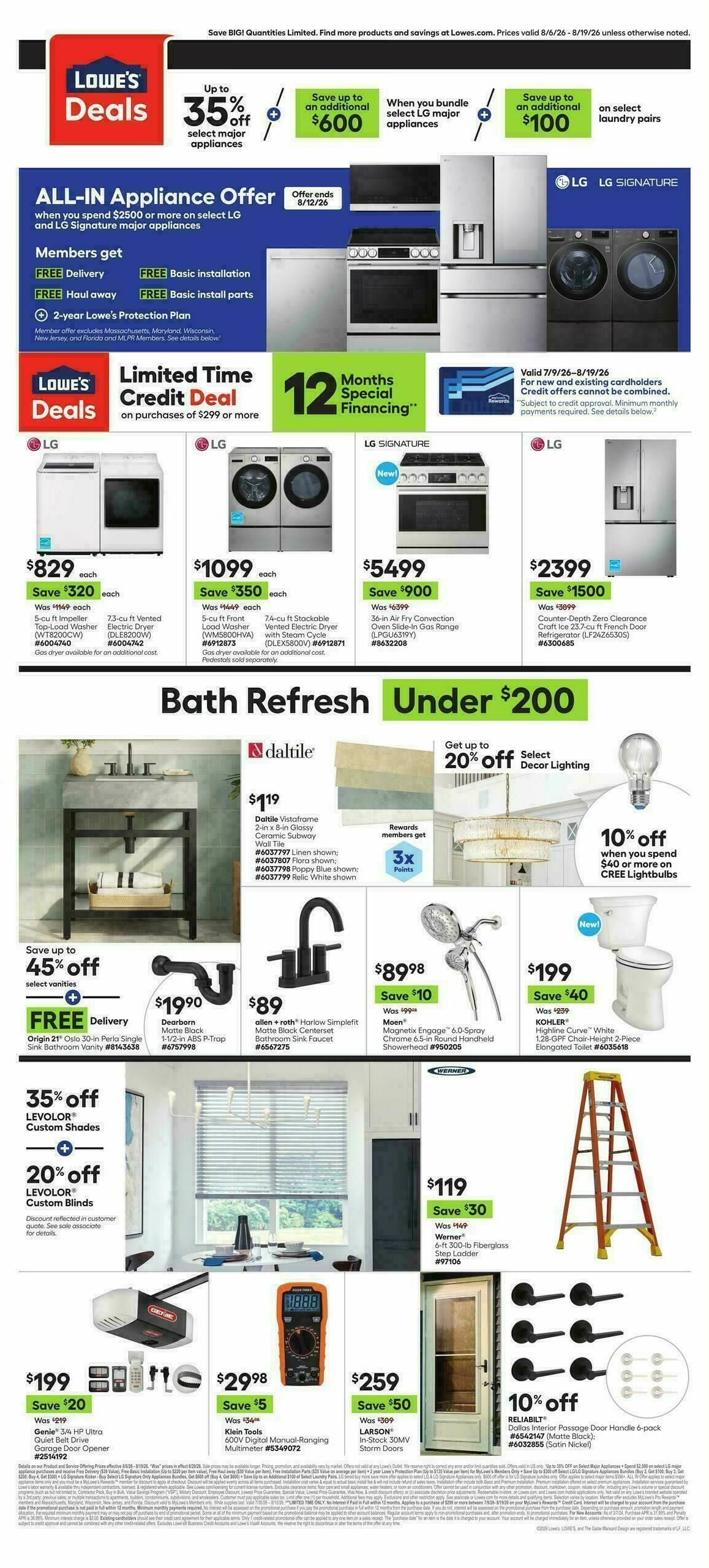 Lowe's Weekly Ad from August 6
