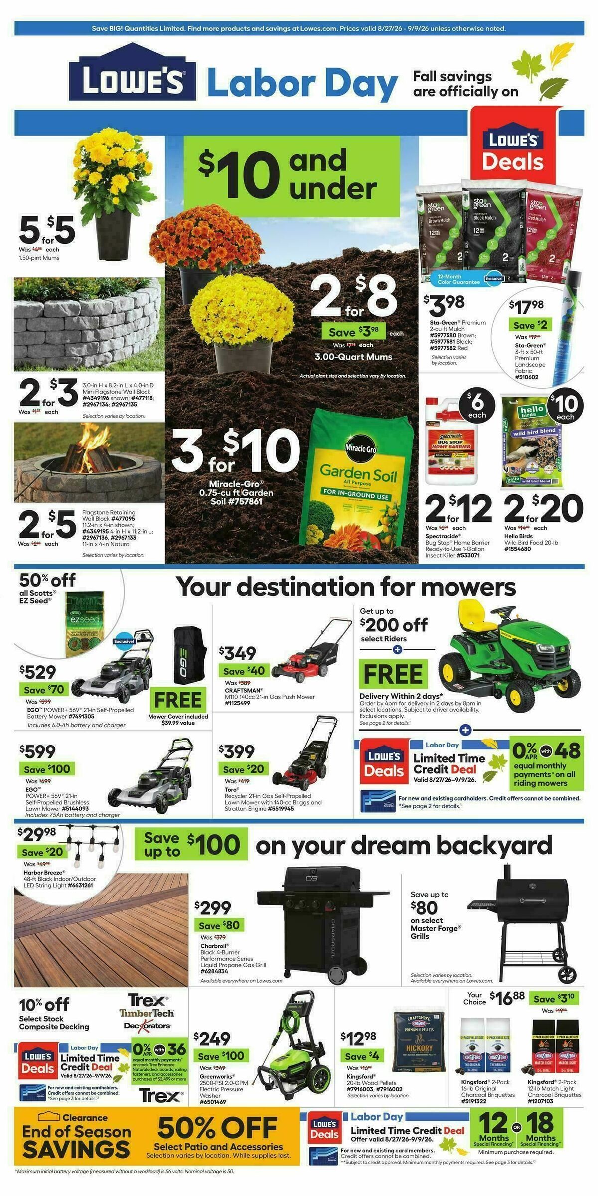 Lowe's Weekly Ad from August 27
