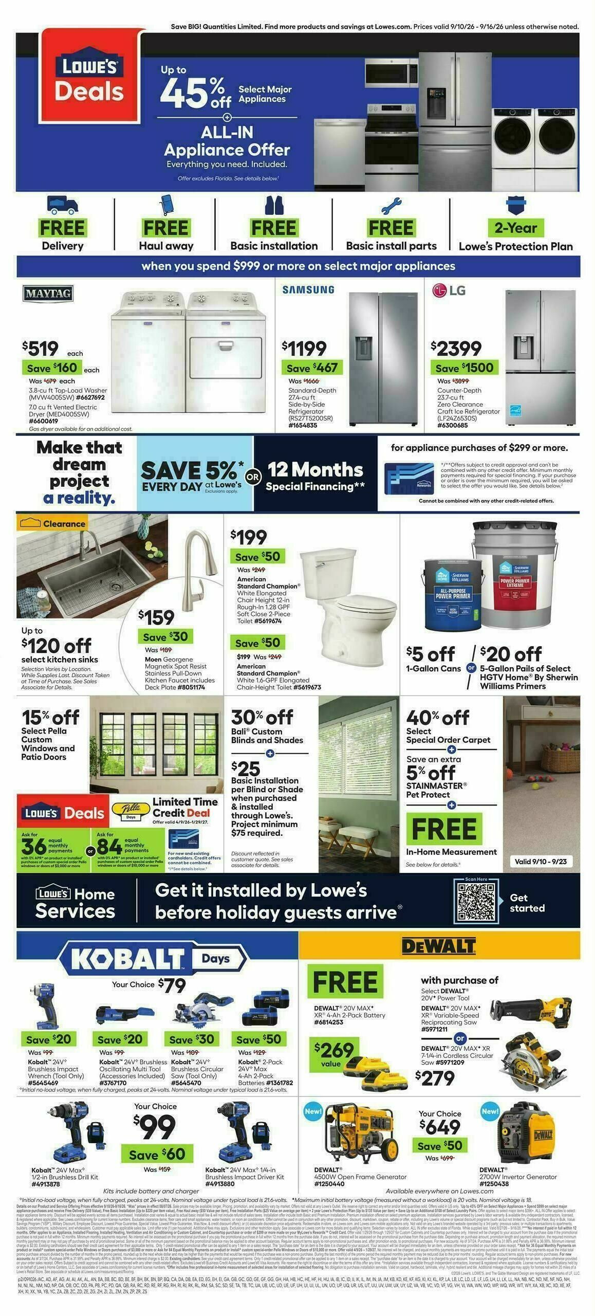 Lowe's Weekly Ad from September 10