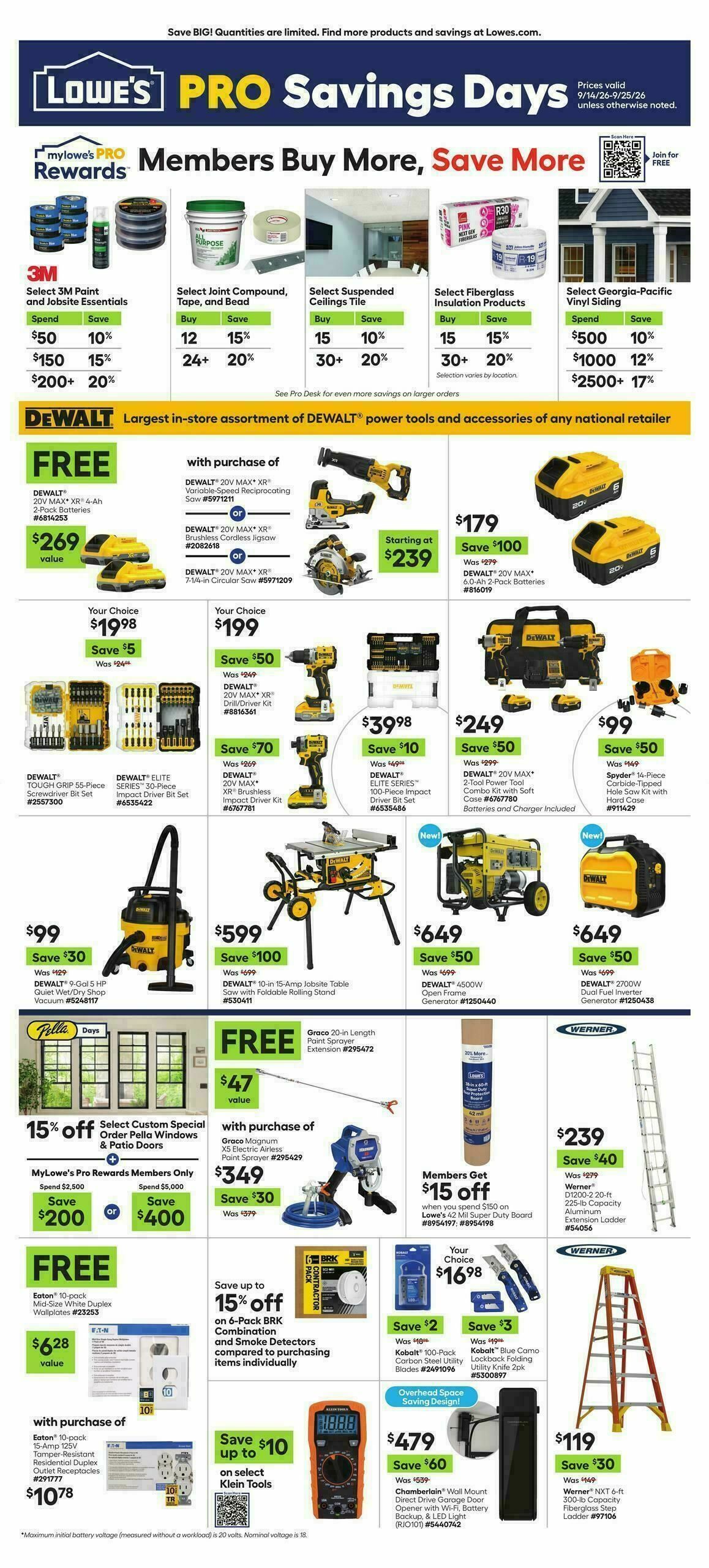 Lowe's Pro Ad Weekly Ad from September 14