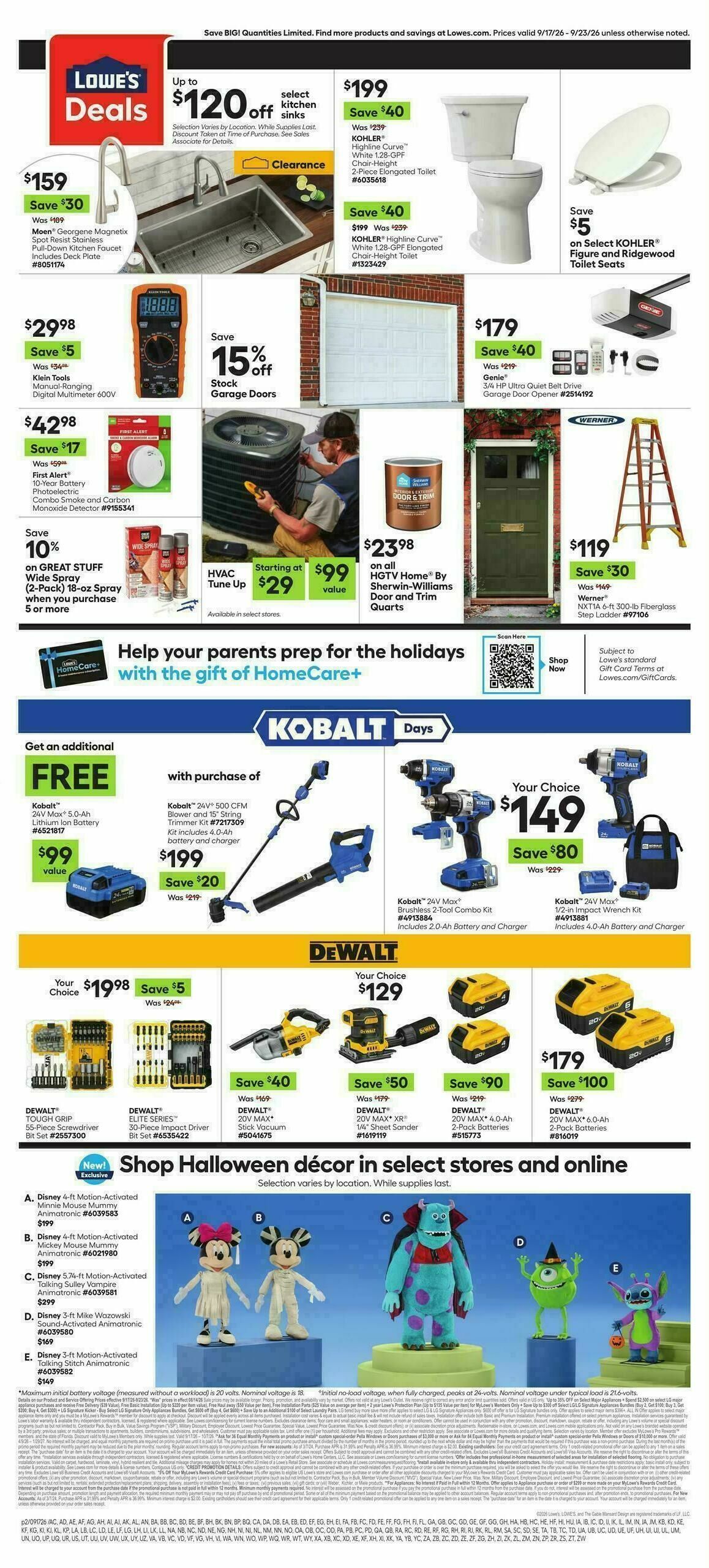 Lowe's Weekly Ad from September 17