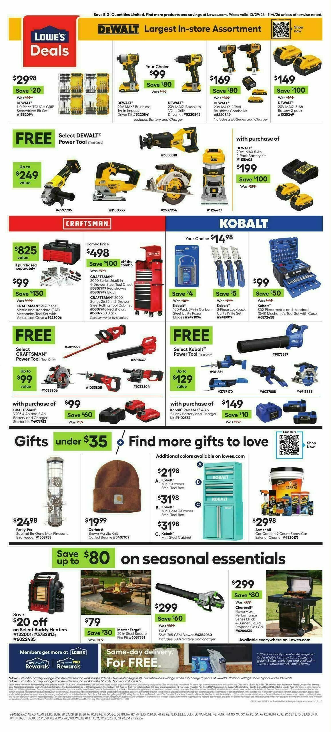 Lowe's Weekly Ad from October 29