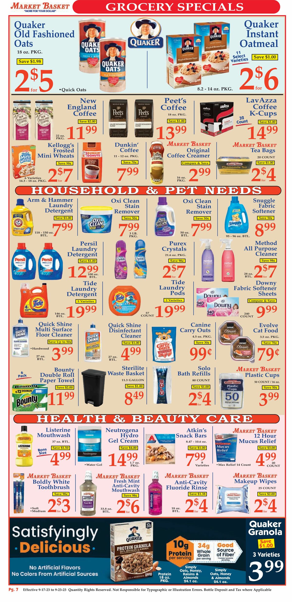 Market Basket Weekly Ad from September 17
