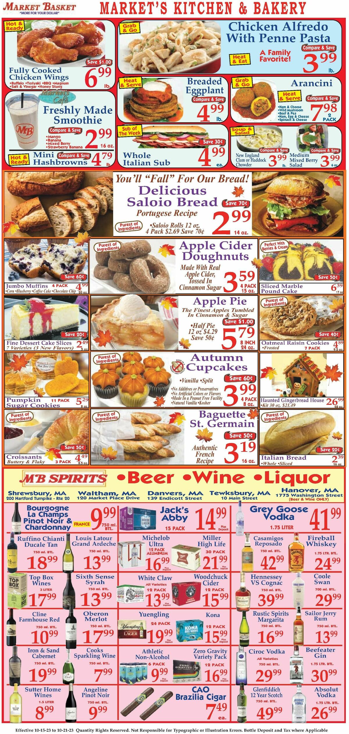 Market Basket Weekly Ad from October 15