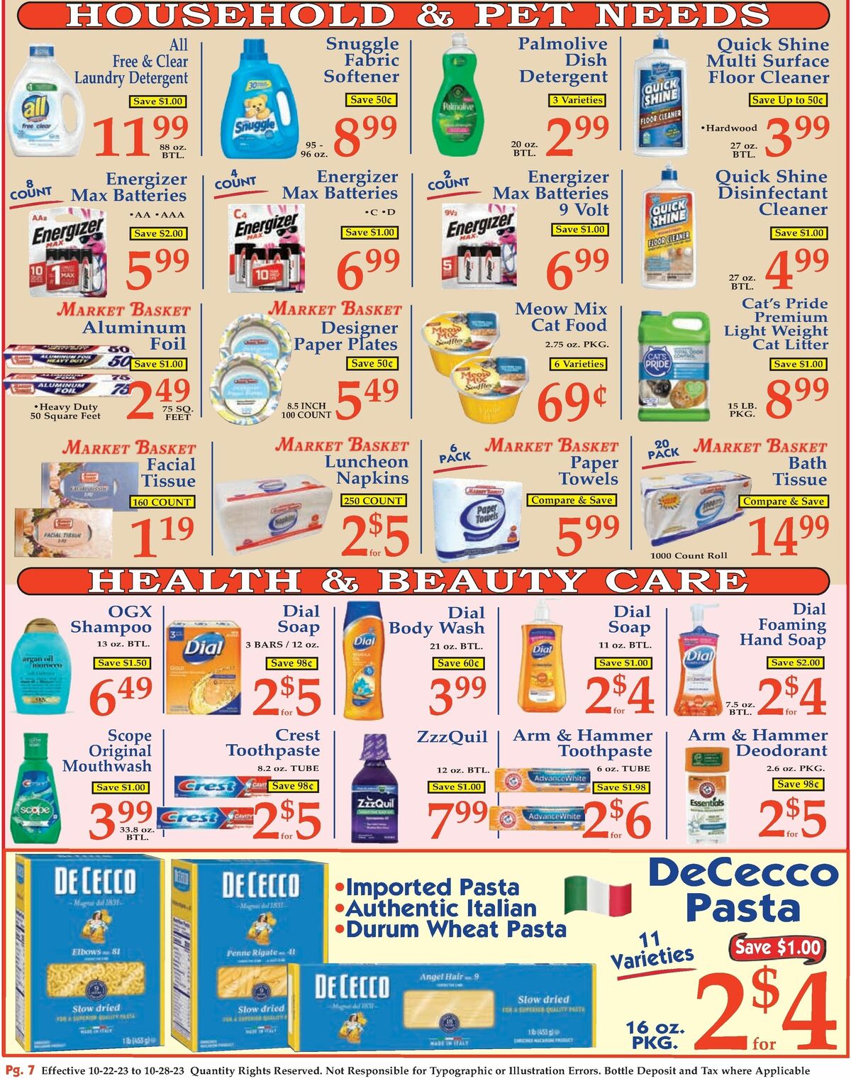 Market Basket Weekly Ad from October 22