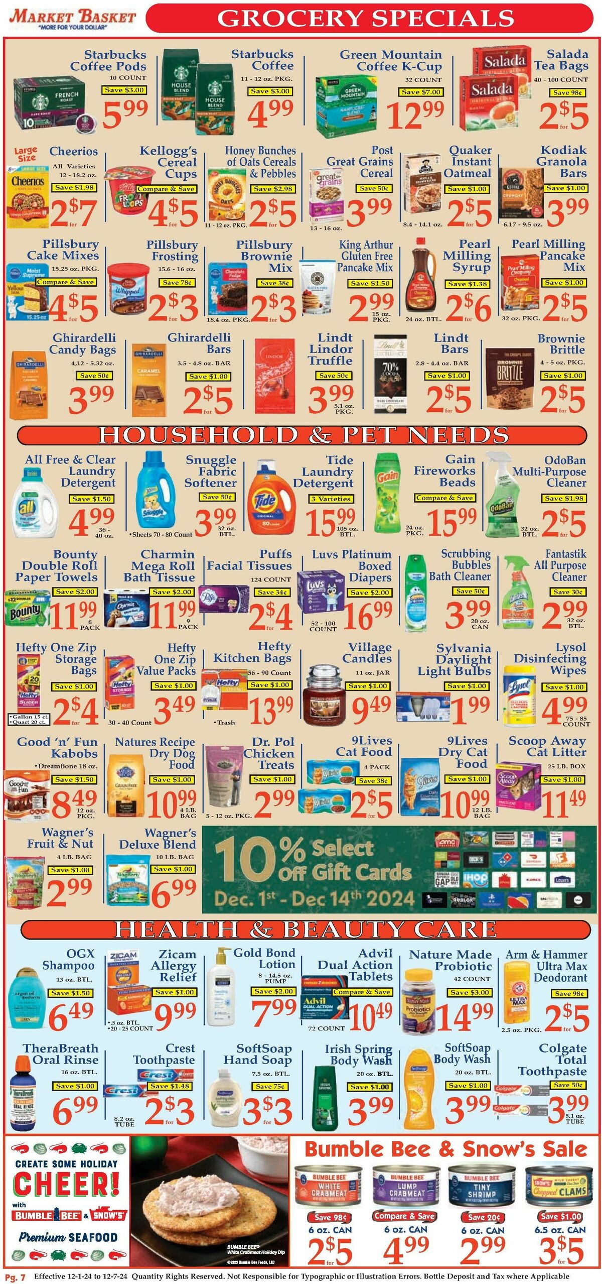 Market Basket Weekly Ad from December 1