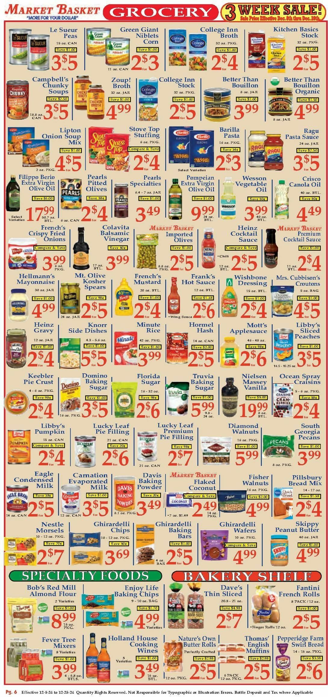 Market Basket Weekly Ad from December 8