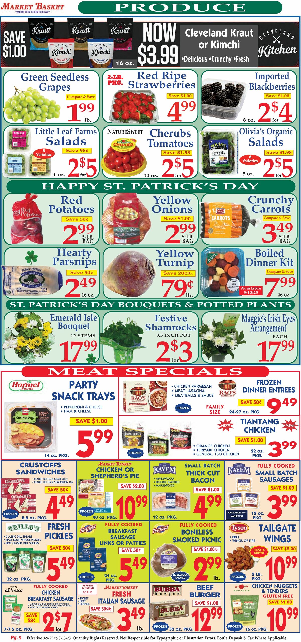 Market Basket Weekly Ad from March 9