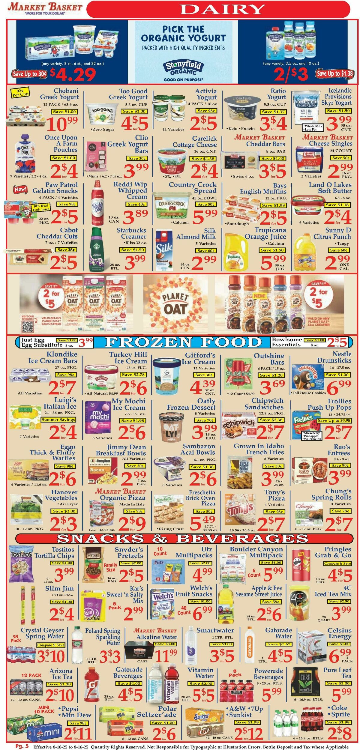 Market Basket Weekly Ad from August 10
