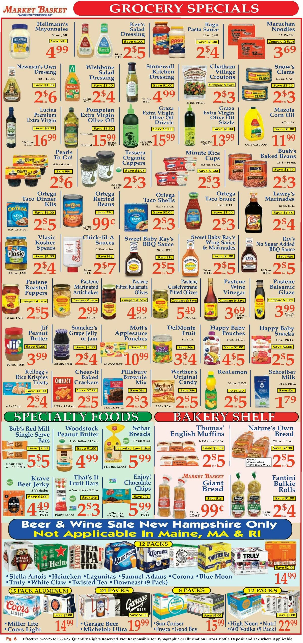 Market Basket Weekly Ad from August 22