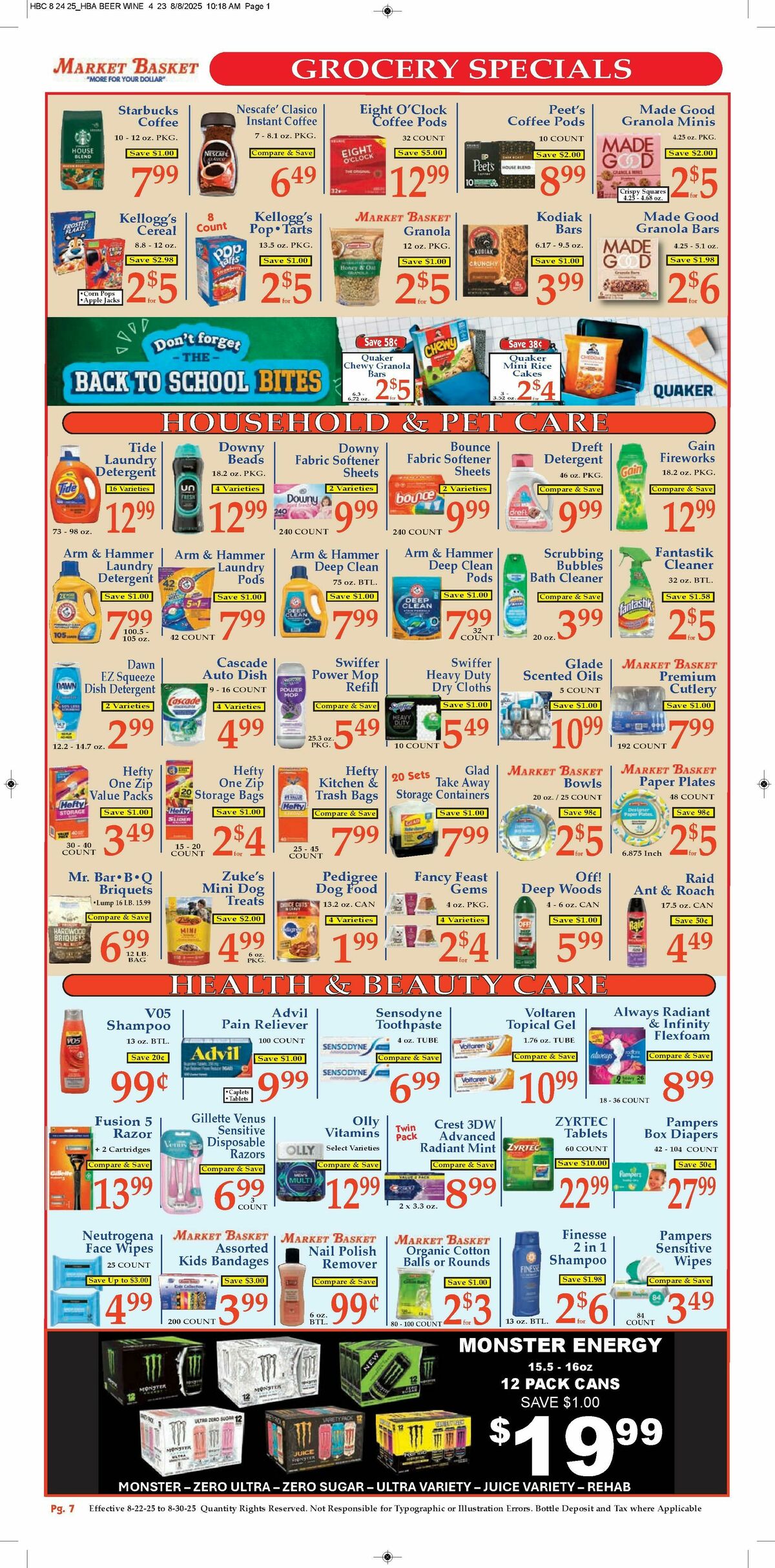 Market Basket Weekly Ad from August 22