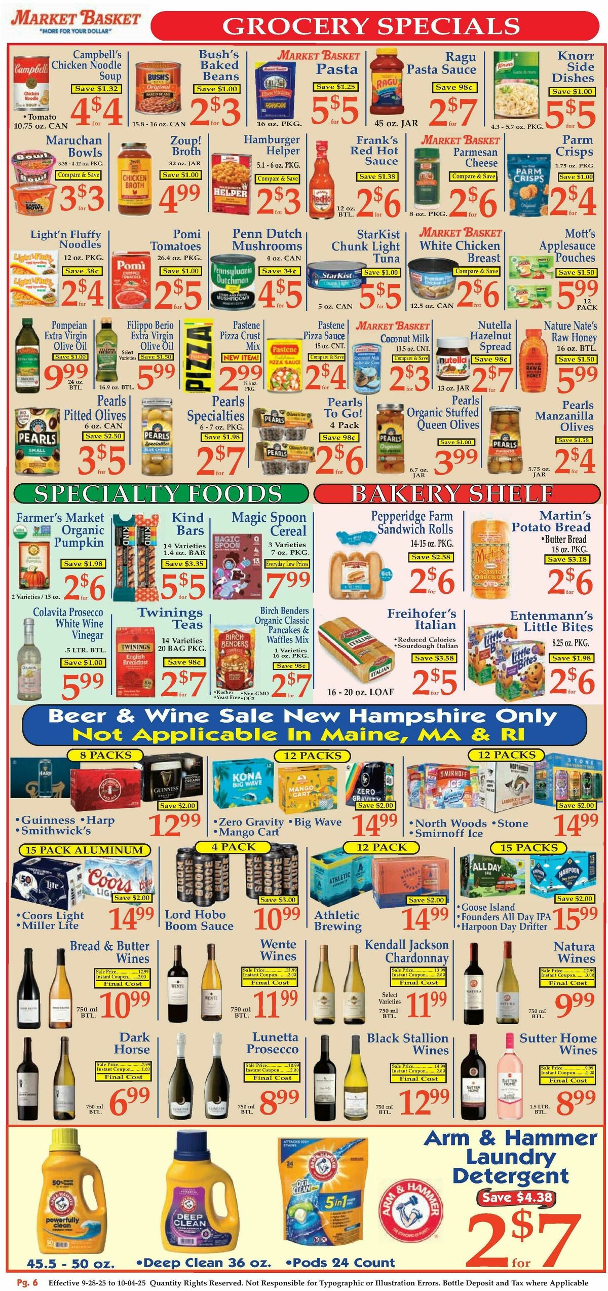 Market Basket Weekly Ad from September 28