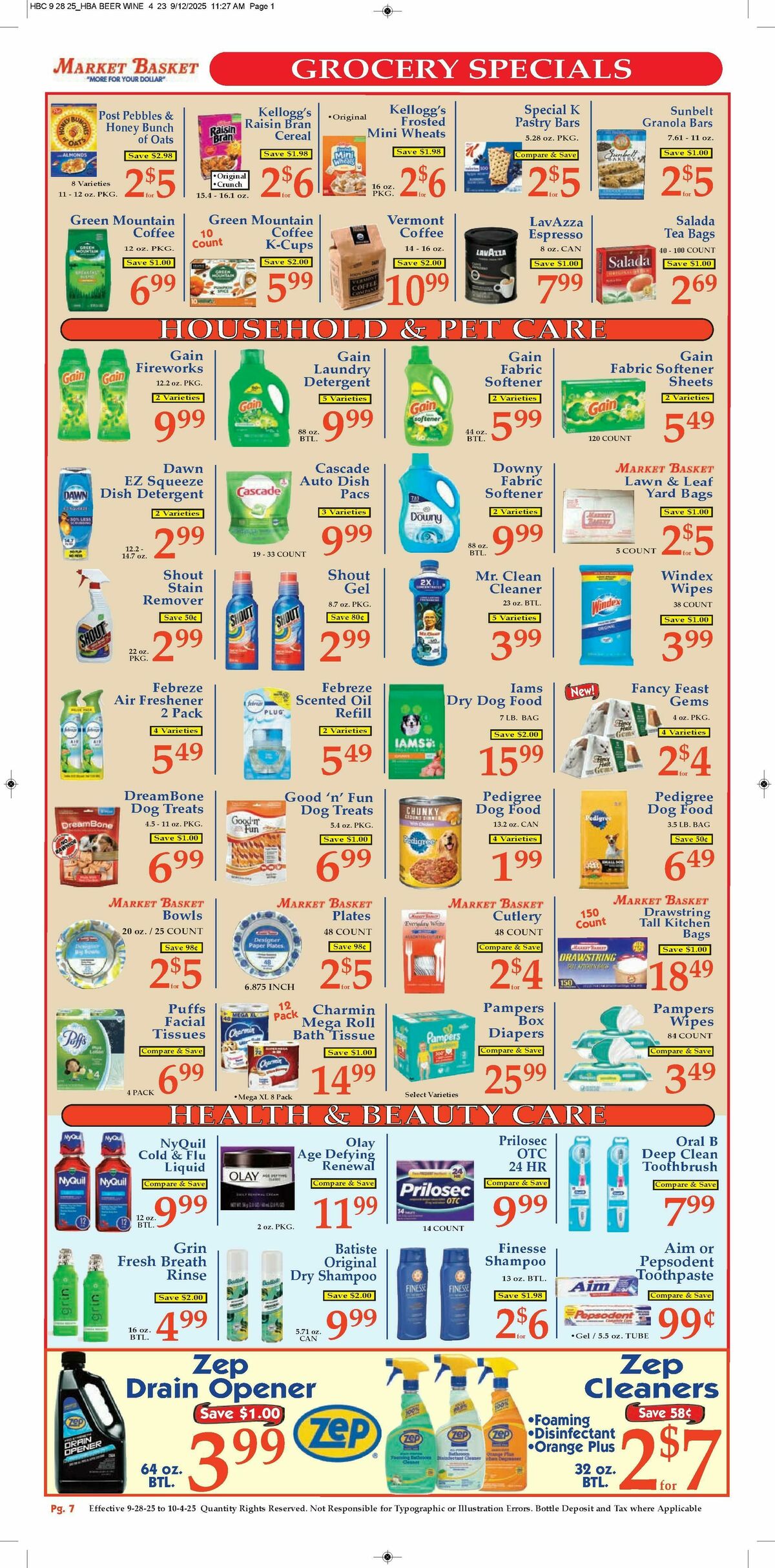 Market Basket Weekly Ad from September 28