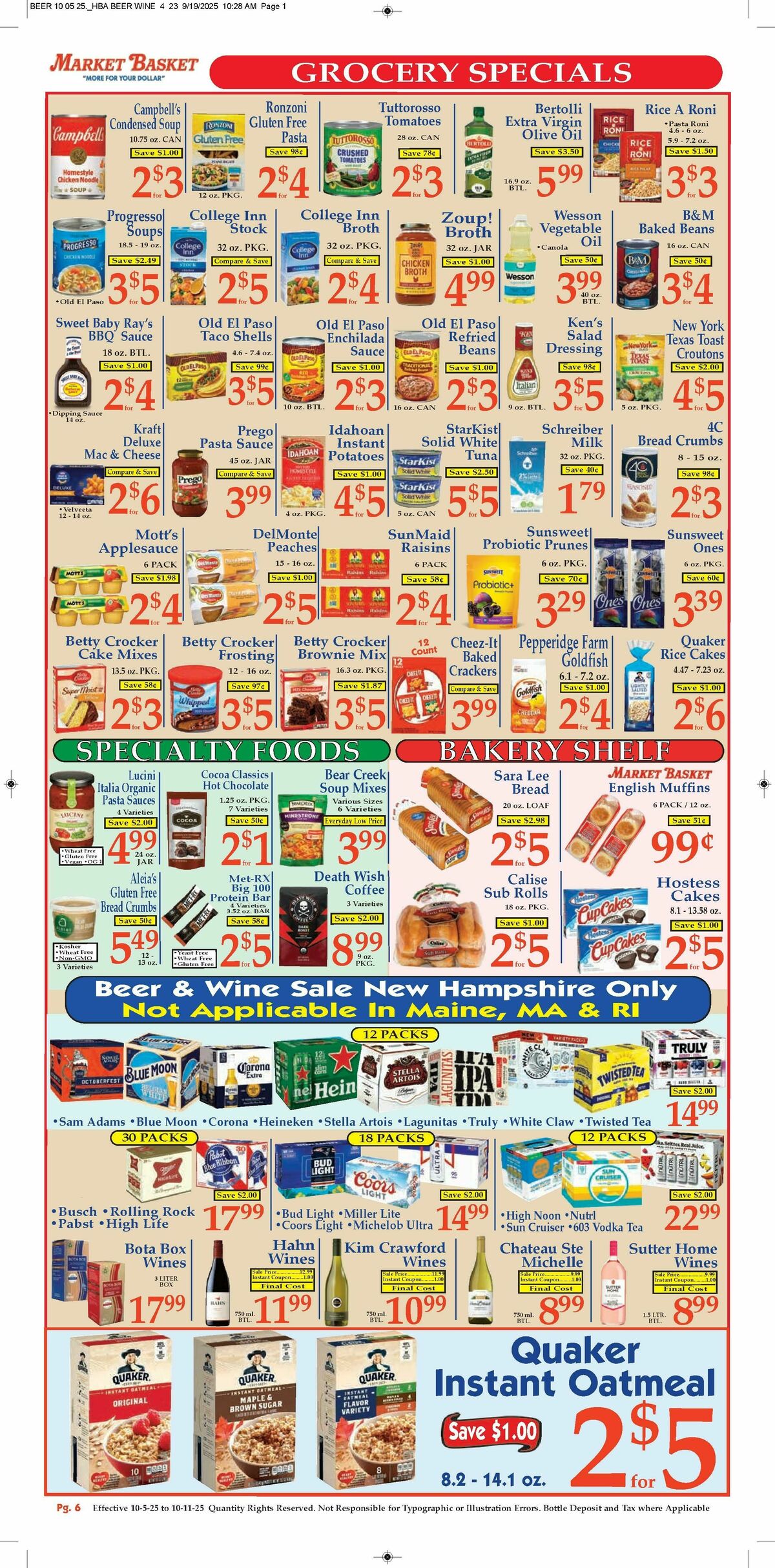 Market Basket Weekly Ad from October 5