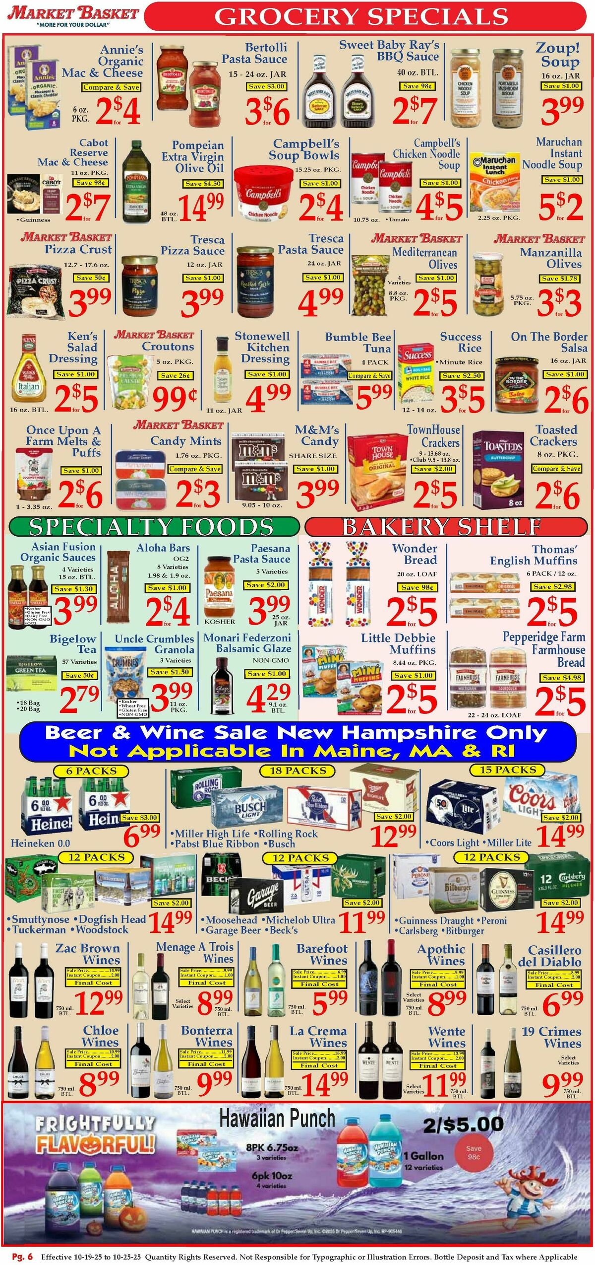 Market Basket Weekly Ad from October 19