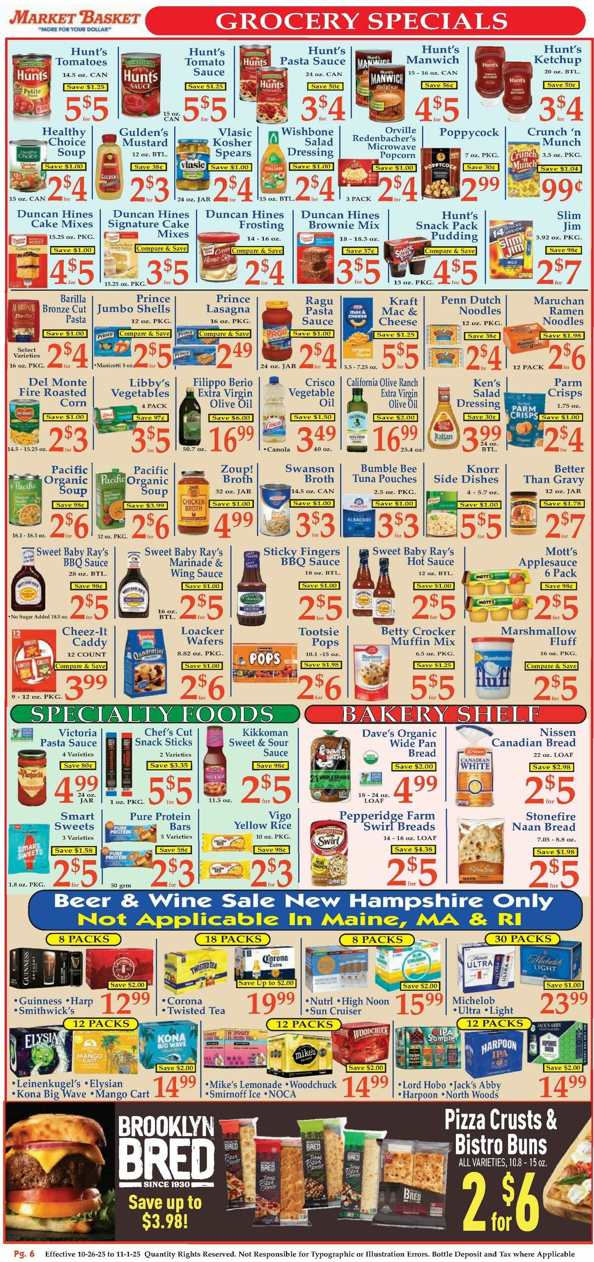 Market Basket Weekly Ad from October 26