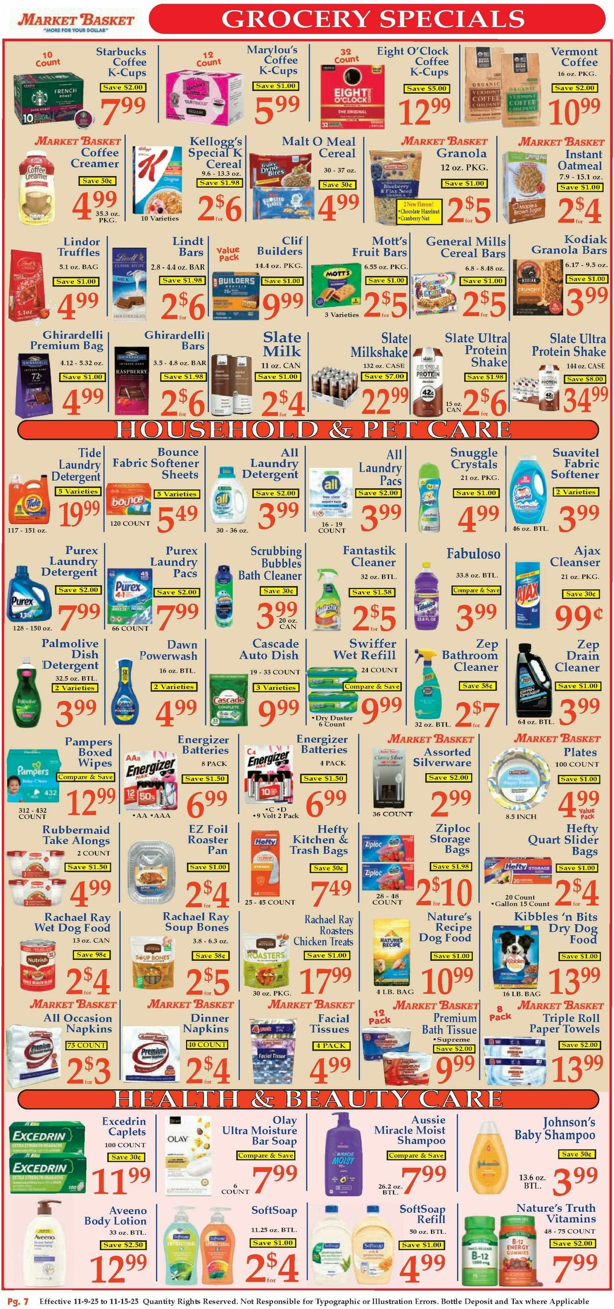 Market Basket Weekly Ad from November 9