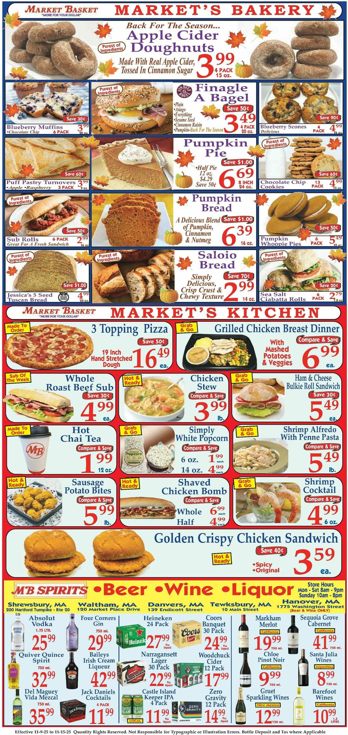Market Basket Weekly Ad from November 9