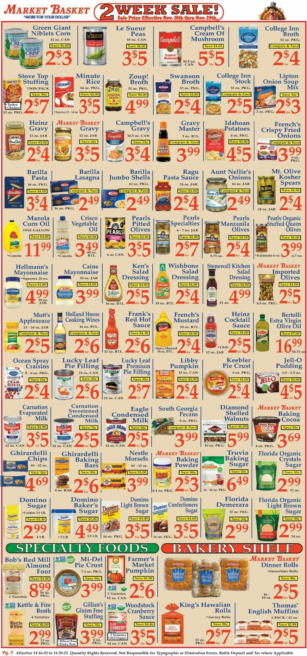 Market Basket Weekly Ad from November 16