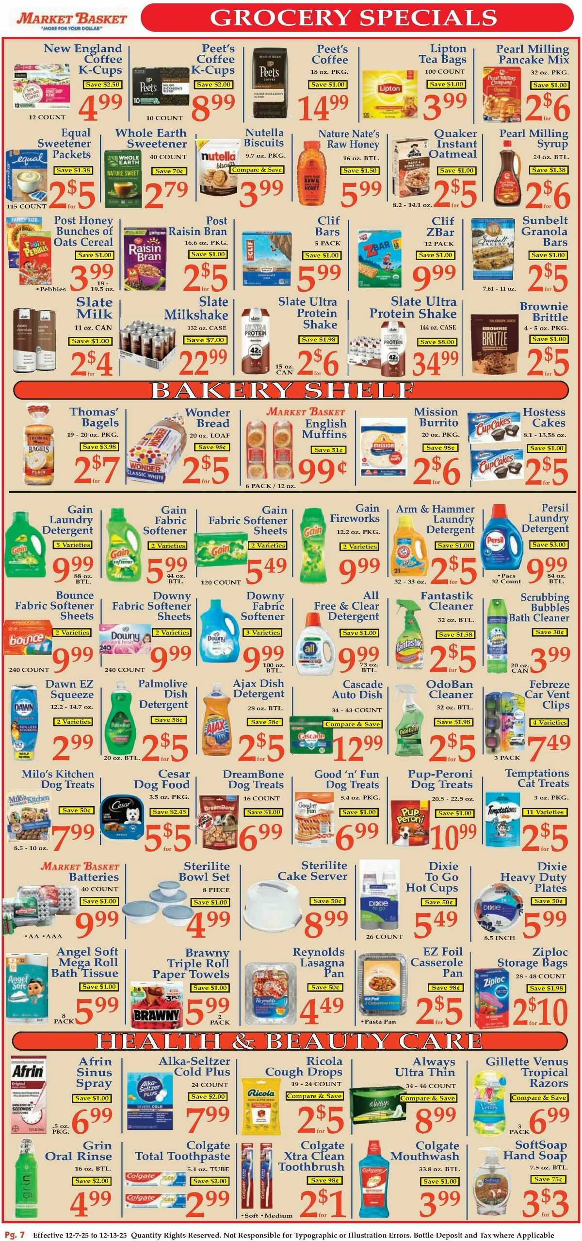 Market Basket Weekly Ad from December 7