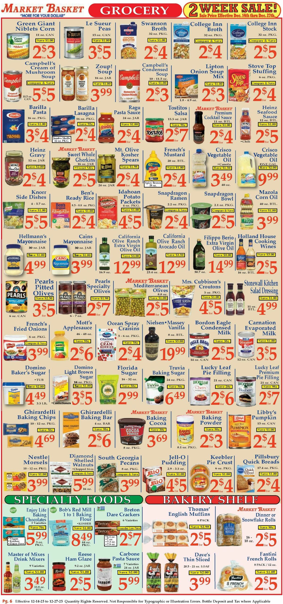 Market Basket Weekly Ad from December 14
