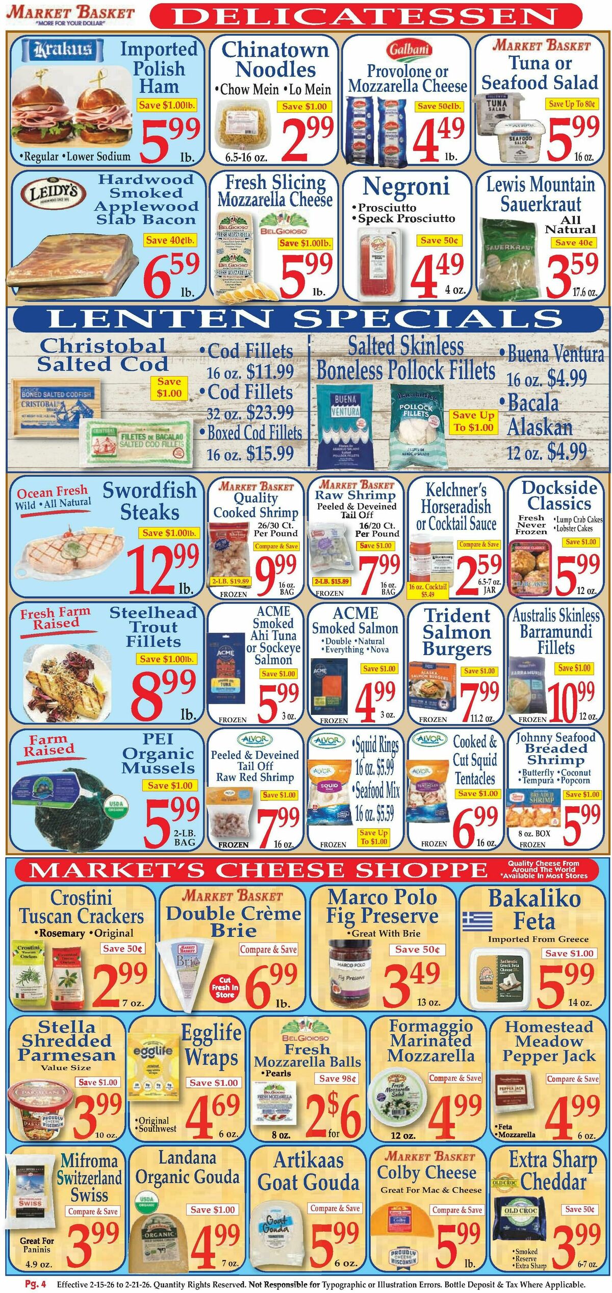 Market Basket Weekly Ad from February 15