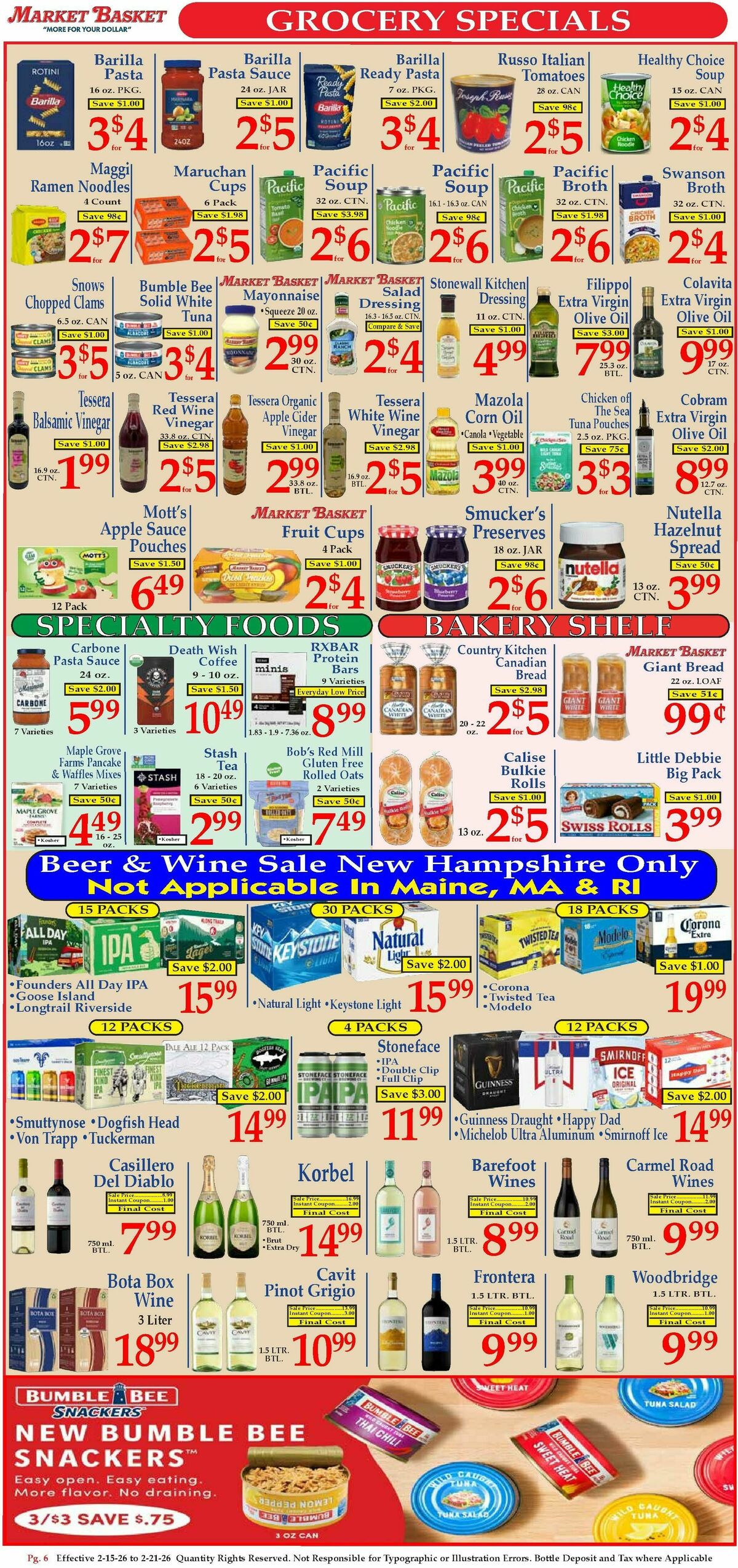 Market Basket Weekly Ad from February 15