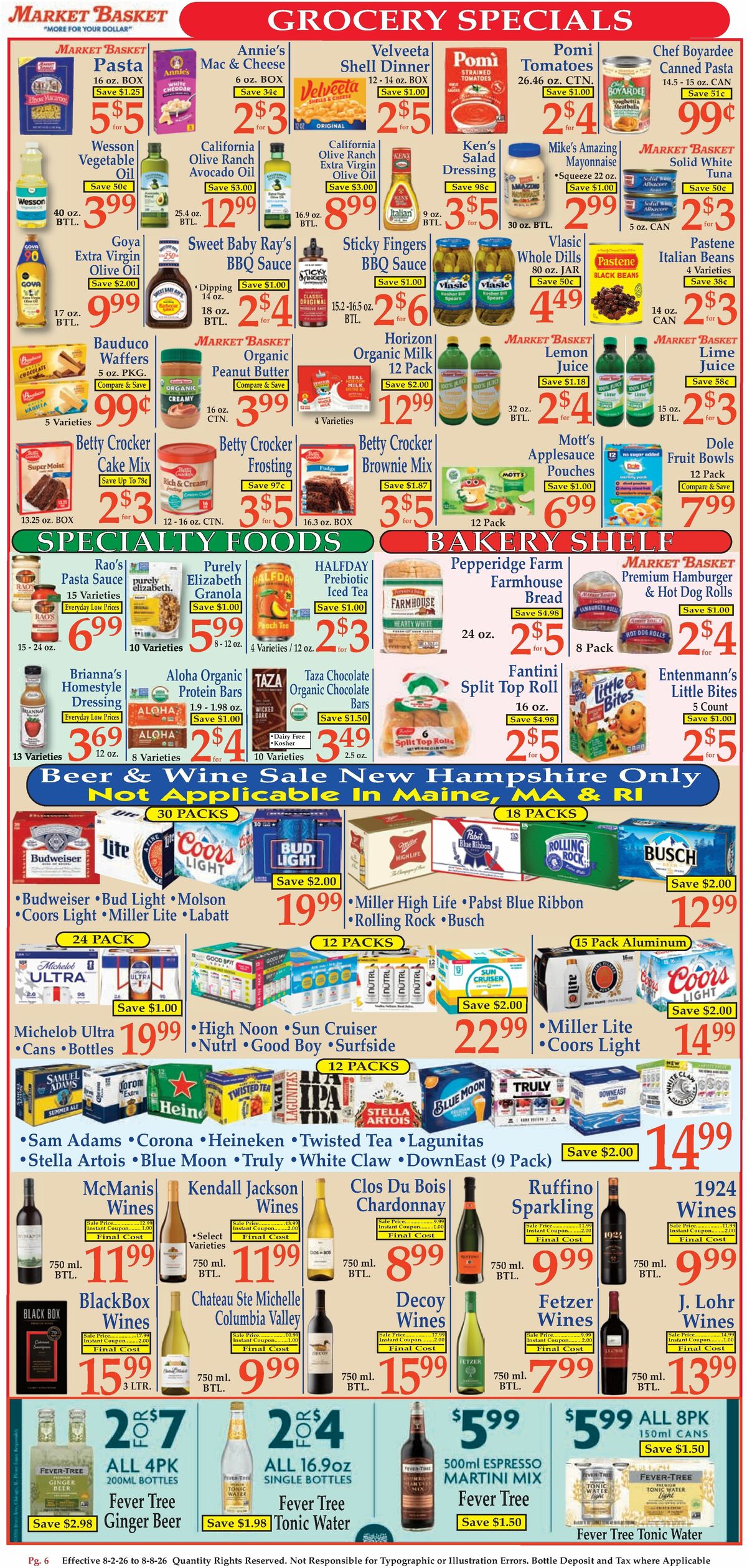 Market Basket Weekly Ad from August 2