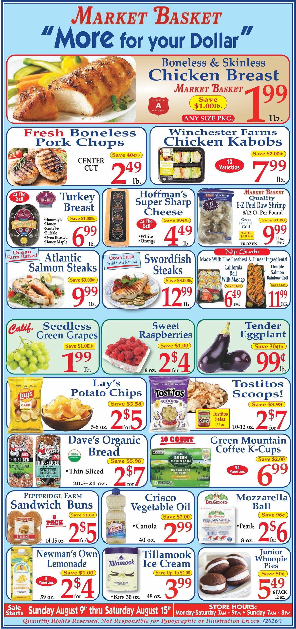 Market Basket Weekly Ad from August 9