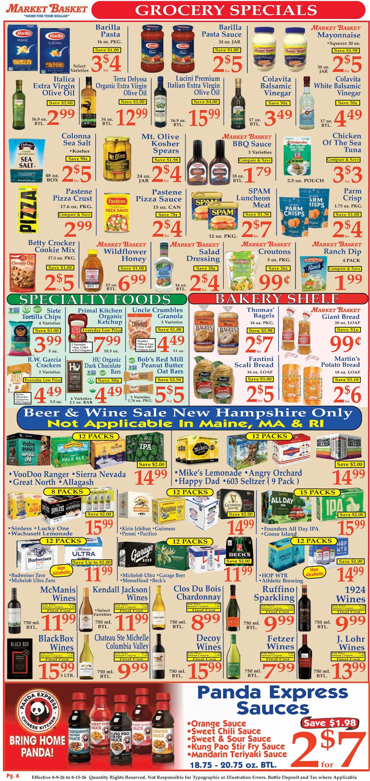 Market Basket Weekly Ad from August 9