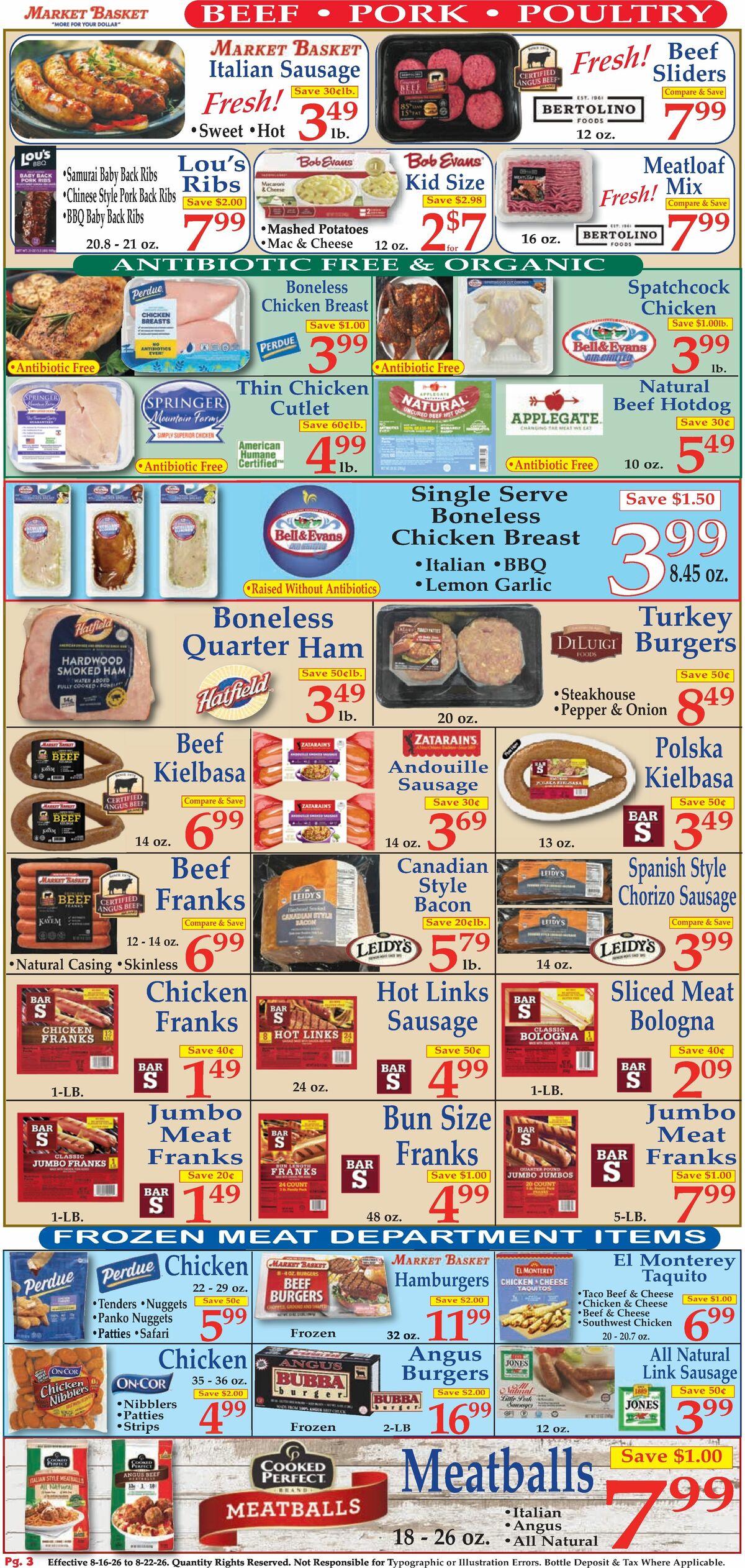 Market Basket Weekly Ad from August 16