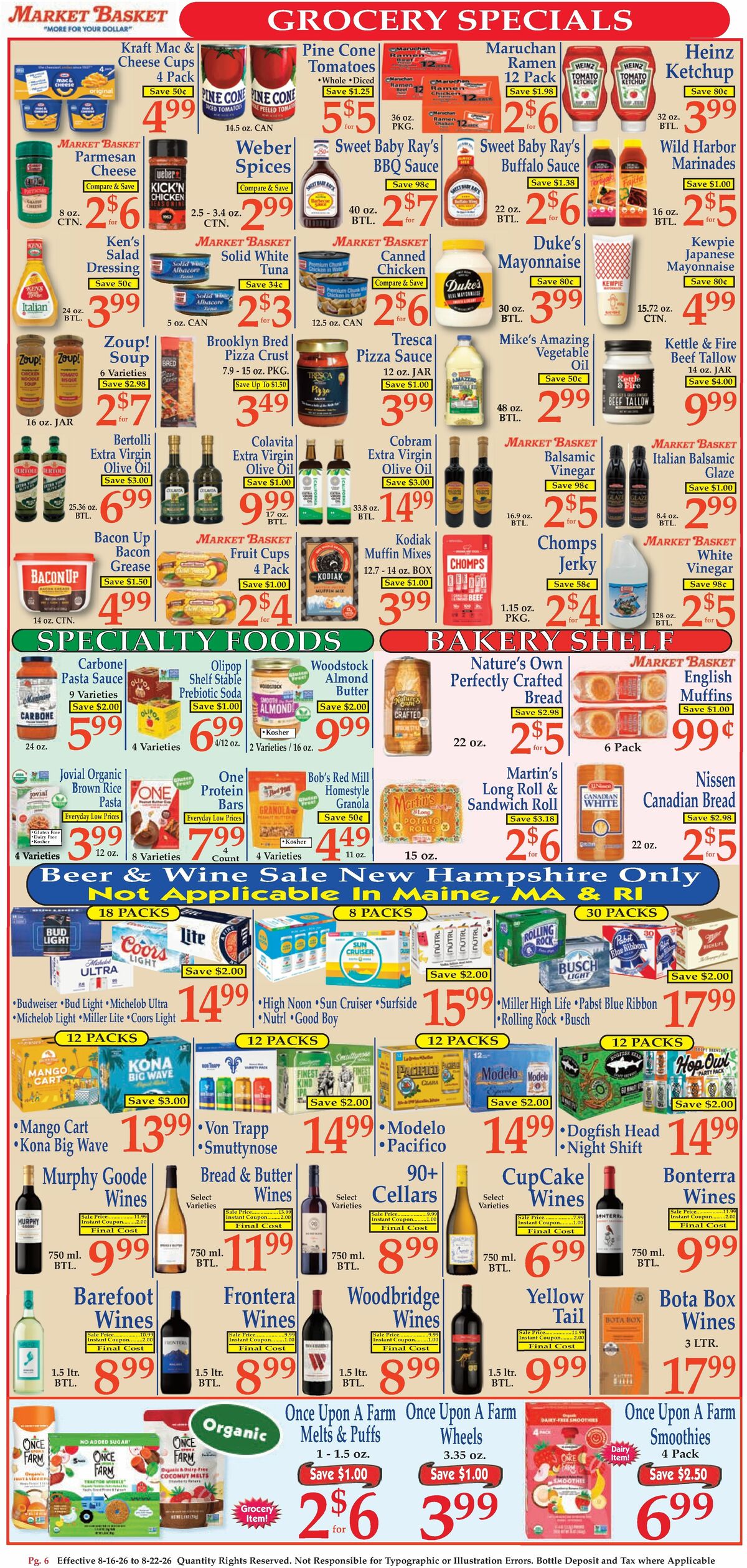 Market Basket Weekly Ad from August 16