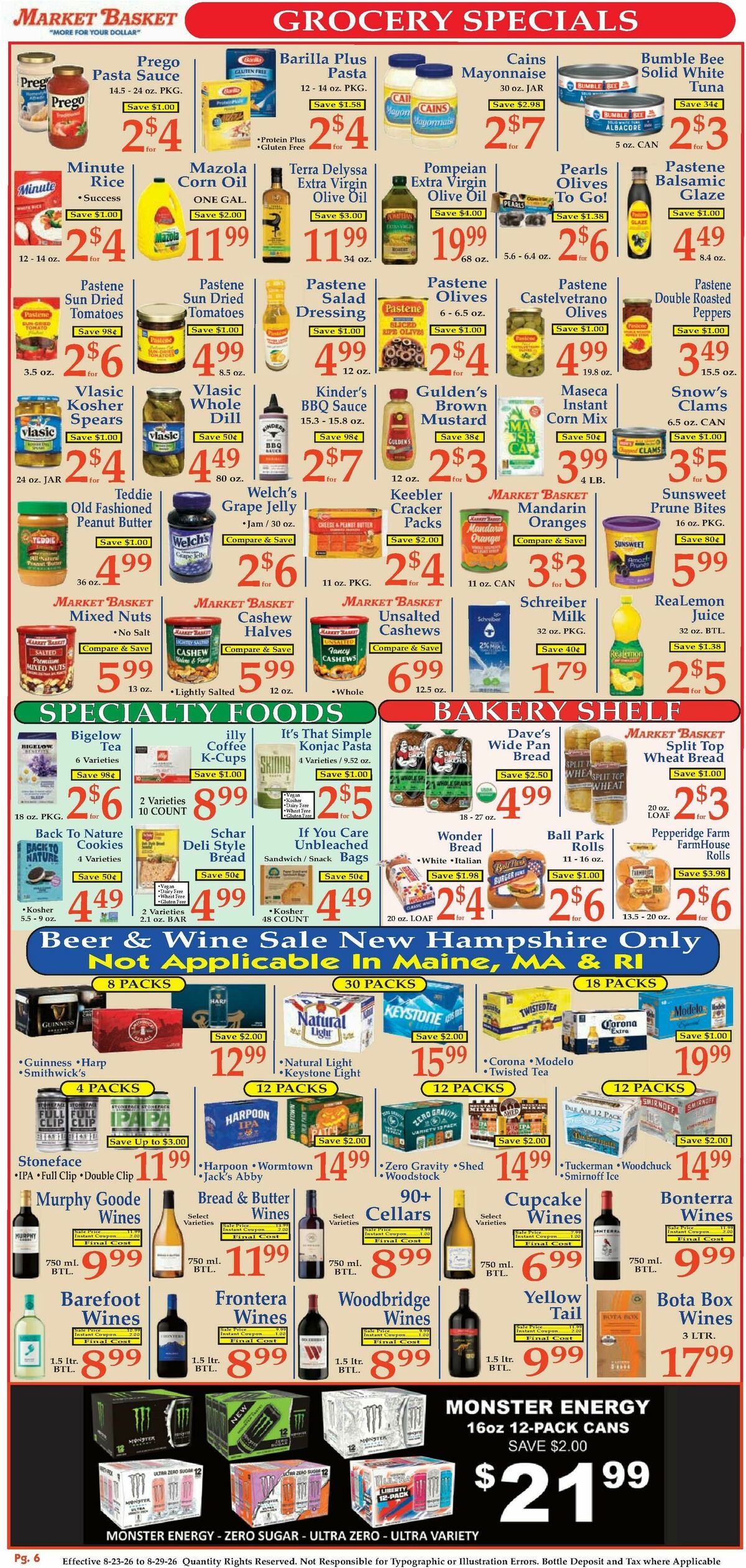 Market Basket Weekly Ad from August 23