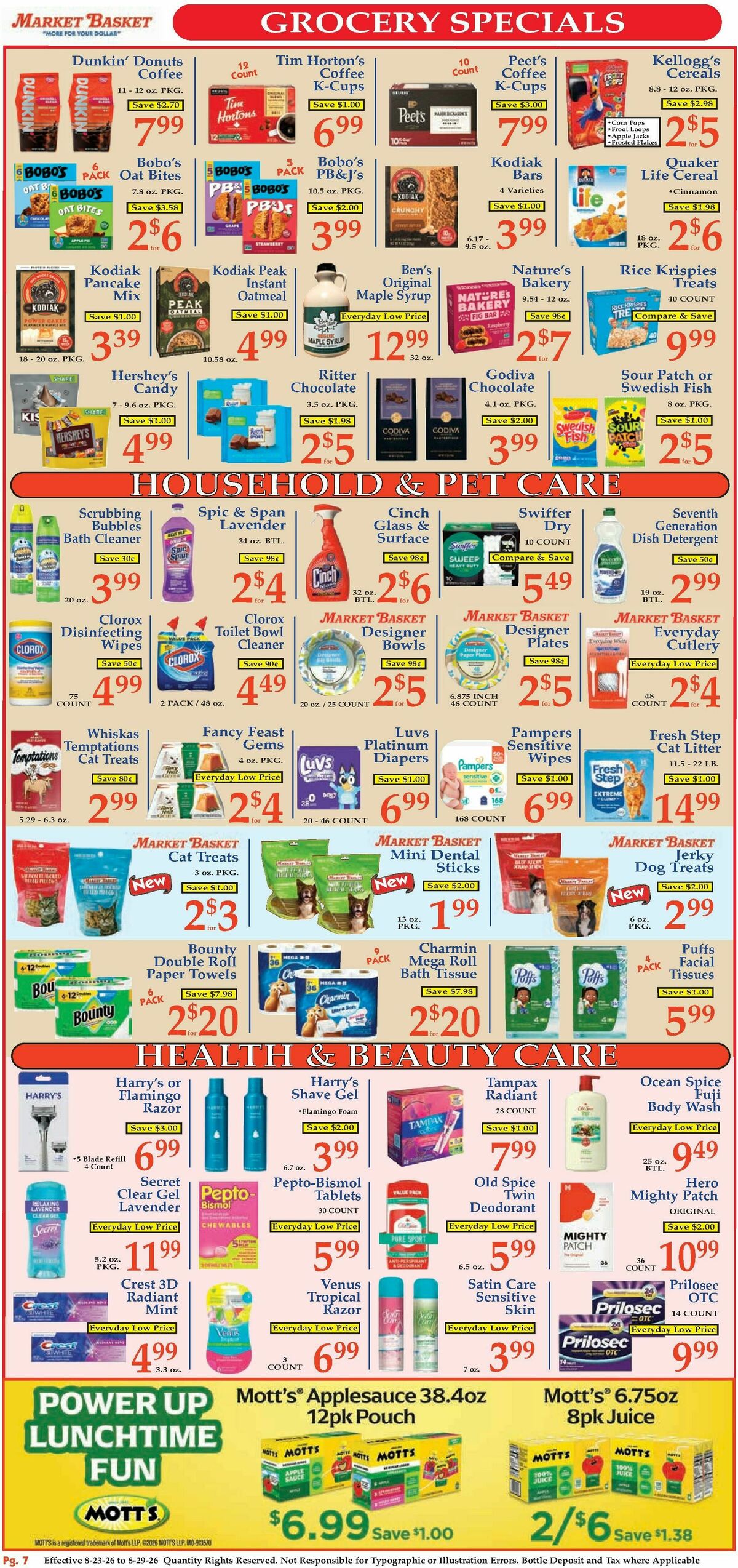 Market Basket Weekly Ad from August 23