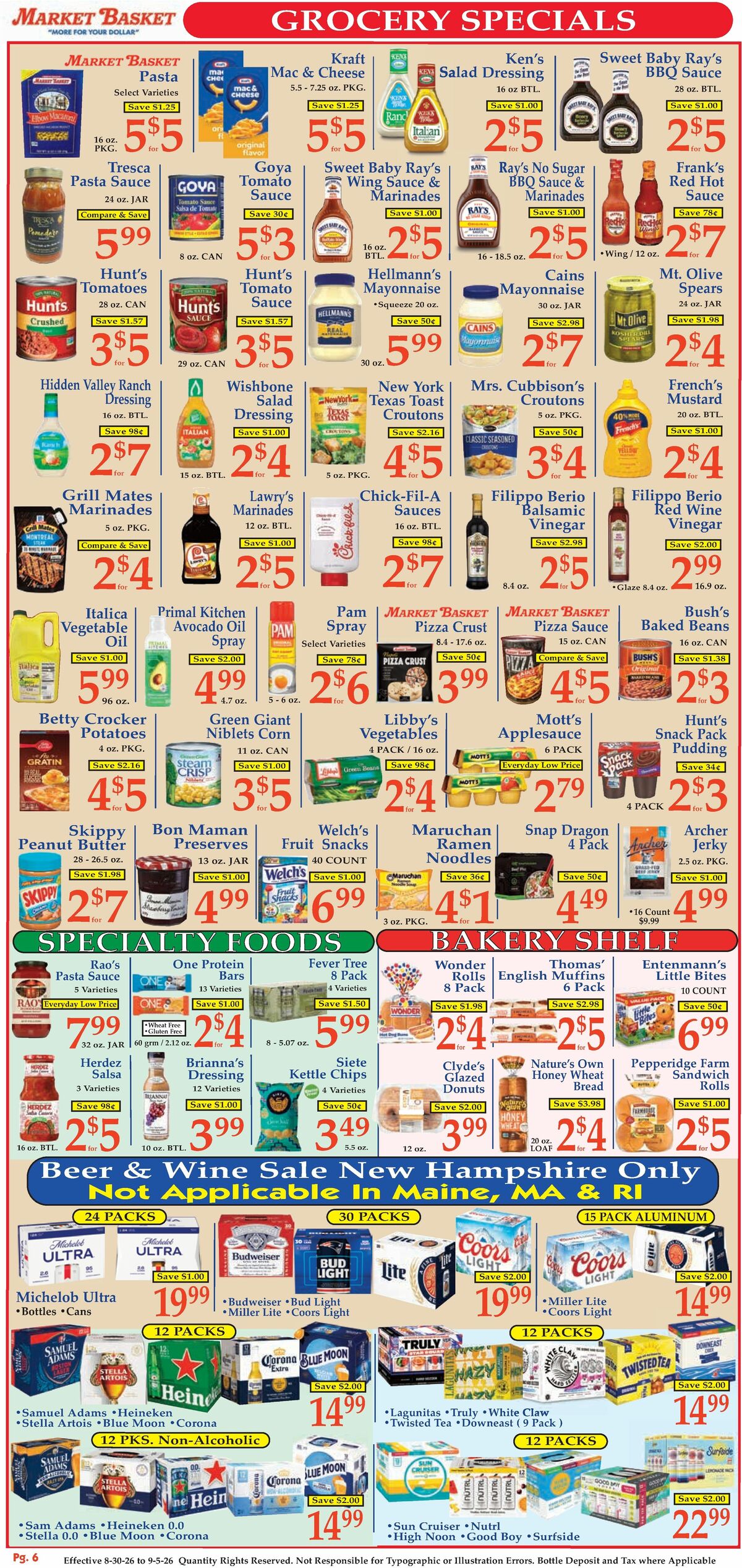 Market Basket Weekly Ad from August 30