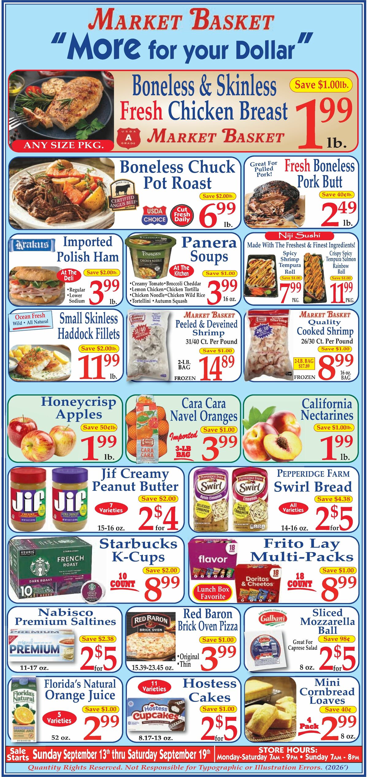 Market Basket Weekly Ad from September 13